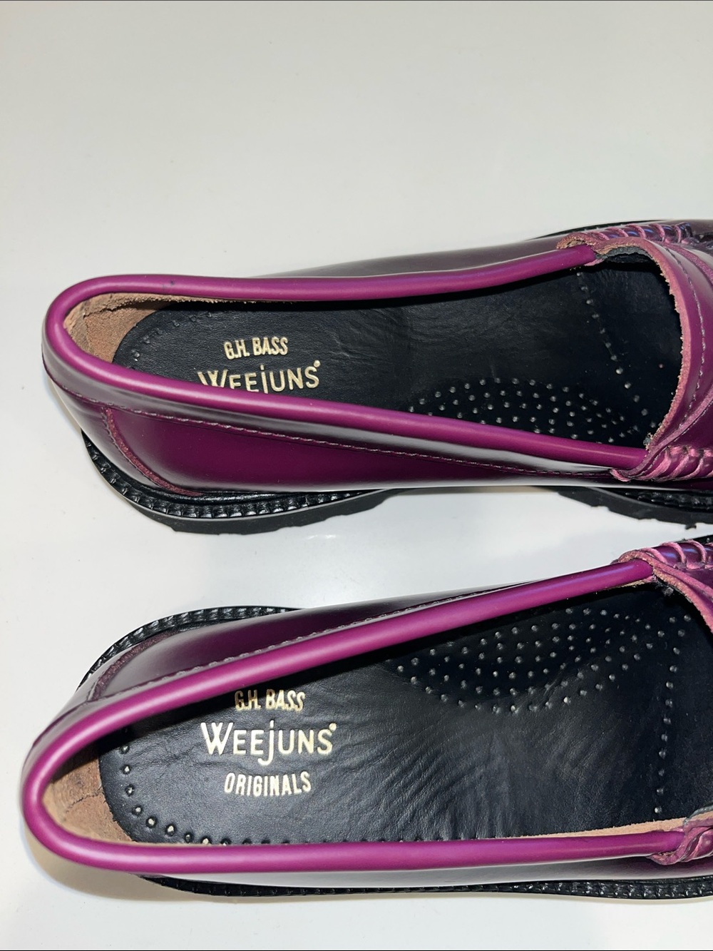 NWOT G.H. Bass Originals Weejuns Whitney Candy Lug Loafers In Plum Womens US 8 - Picture 12 of 16